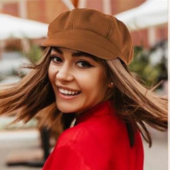 Newsboy Hats Classic Retro Beret Cap with Adjustable Drawstring, Baker Boy Hat main image 4